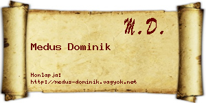 Medus Dominik névjegykártya